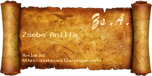 Zsebe Anilla névjegykártya